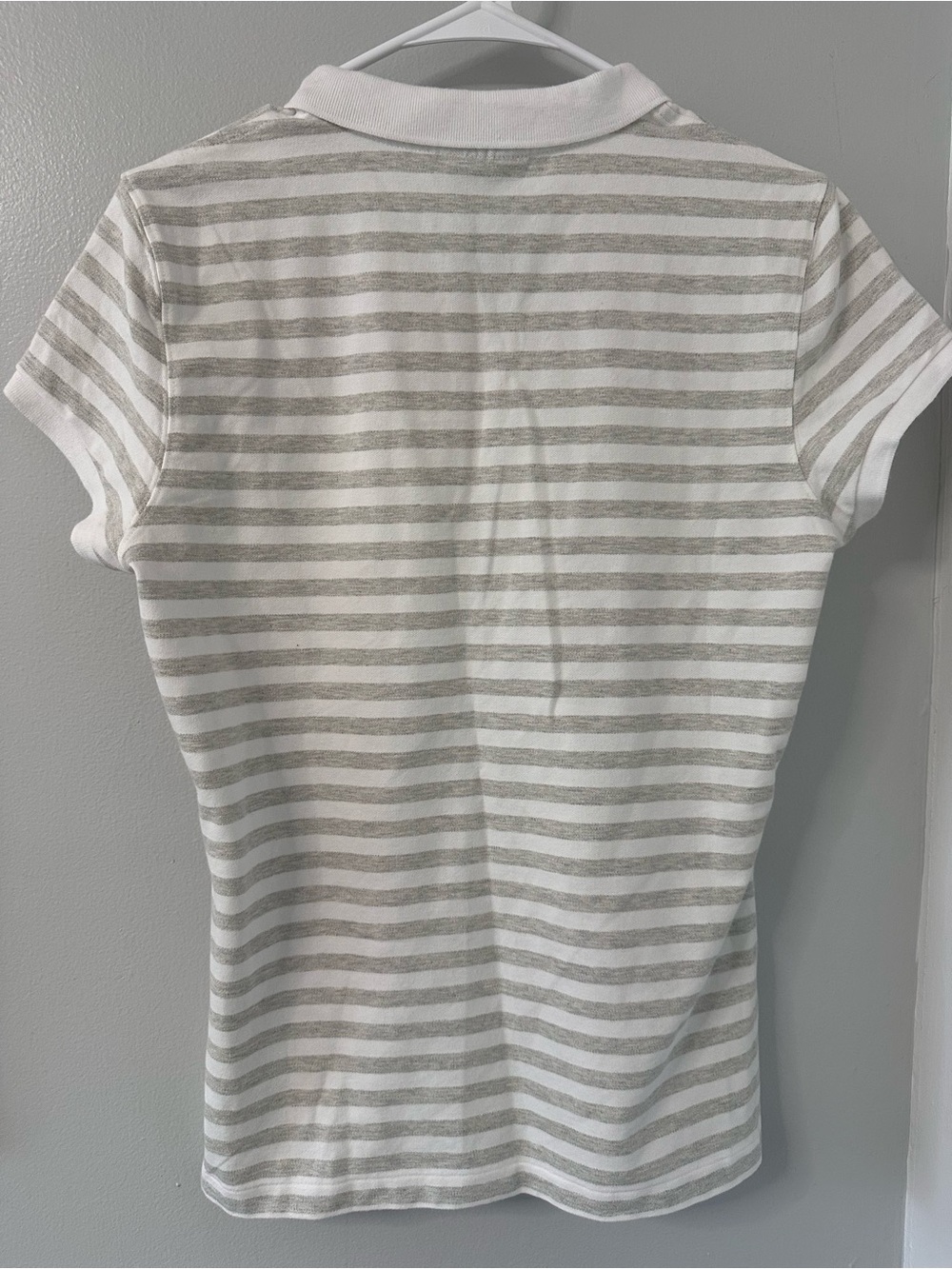 Polo Jeans Co Ralph Lauren Green Striped Cotton Polo Womens L Preppy Athleisure - Picture 2 of 6